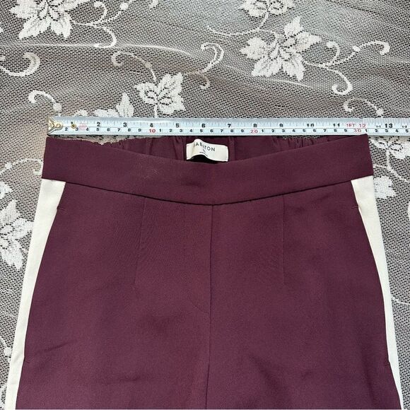 Aritzia Babaton Conan Terado Pant in Plum  with white stripe Sz 00 - Picture 10 of 12